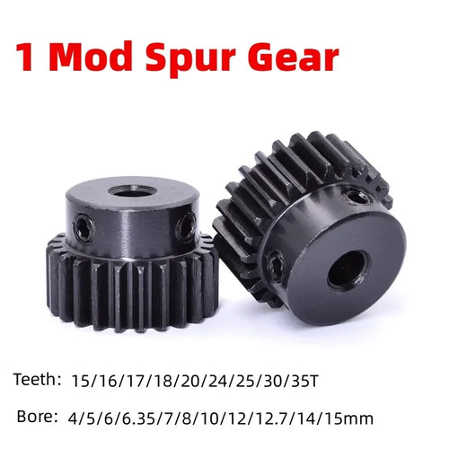 1 Mod Spur Gear 45# Steel Pinion 15–35 Tooth 4–15mm Bore Spur Gear Richie's 6mm 24 Teeth