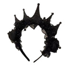 Black Rose Lace Crown Headband – Gothic Halloween Headpiece Costume Hair Accessory Richie's