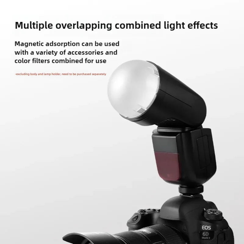 AK-R11 Magnetic Dome Diffuser for V1 S-R2 Round Flash Head Flash Dome Diffuser Richie's