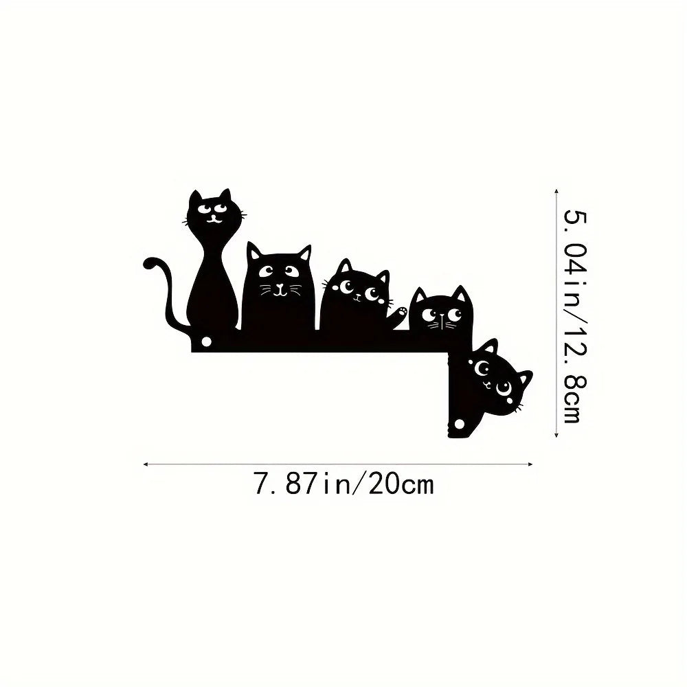 Metal Cat Door Corner Wall Sculpture – Minimalist Home Décor Wall Sculpture Richie's 1pc