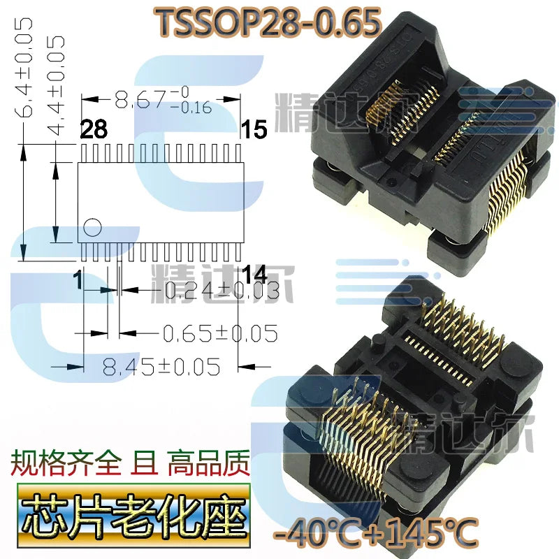SOP TSSOP Programmer Adapter Socket 150–300MIL | Bare Socket IC Programmer Socket Richie's TSSOP28-0.65(173MIL)
