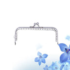 8.5cm Square Kiss Lock Purse Frame – Silver Beaded Clasp DIY Purse Frame Hardware Richie's