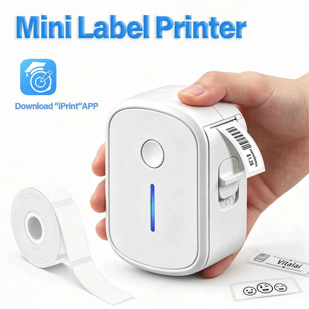 Memiva Bluetooth Inkless Thermal Label Printer – Mini Sticker Maker Thermal Label Printer Richie's
