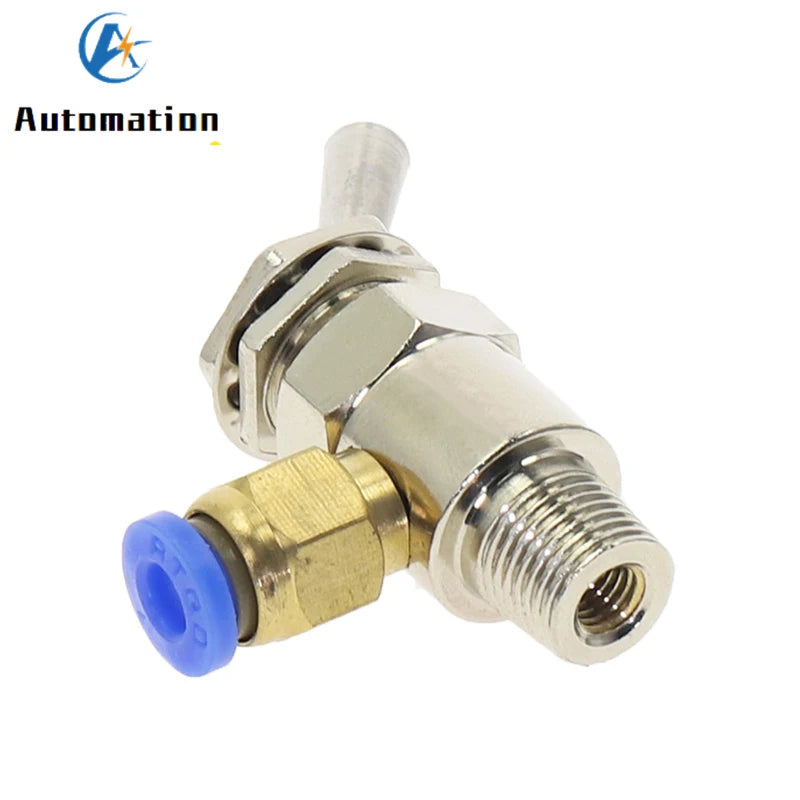 TAC2-2V Pneumatic Toggle Valve 2-Way M5 1/8" Thread + Fittings Pneumatic Toggle Valve Richie's