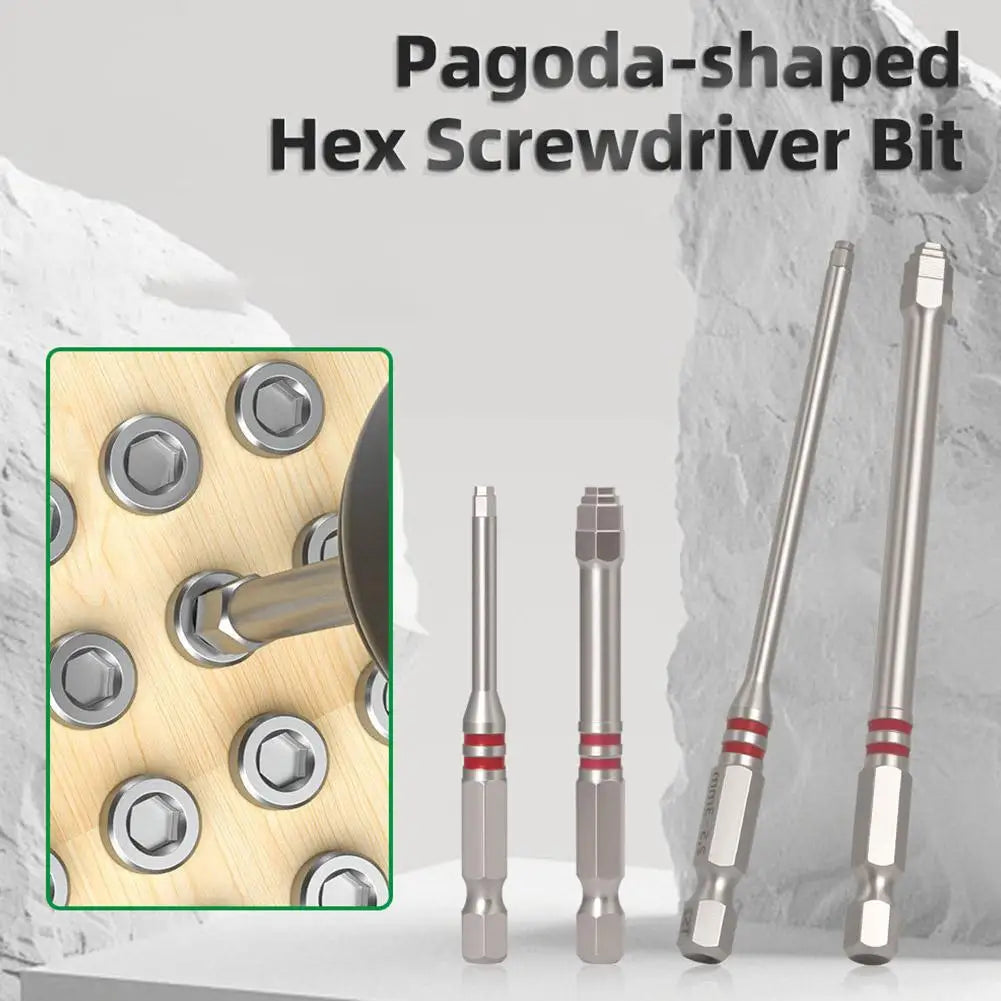 6Pcs Step Hex Screwdriver Bit Set S2 Steel | 65mm & 100mm Hex Screwdriver Bit Set Richie's