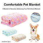 Polyester Pet Fleece Blanket for Dogs & Cats – 1/3 Pack Pet Fleece Blanket Richie's random 3pcs 104X76CM