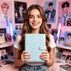 PU Leather 6-Ring Binder Magnetic Closure & Photo Card Sleeves Ring Binder Organizer Richie's