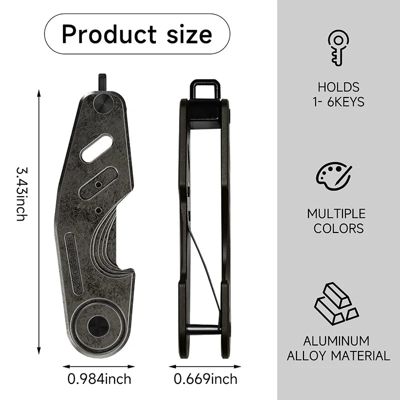 Zeeker Retro Bronze Folding Key Organizer | Zinc Alloy Holder Key Organizer Richie's Antique Gray