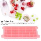 2-Pack Stackable 36-Grid Silicone Ice Cube Tray with Lid Silicone Ice Cube Tray Richie's