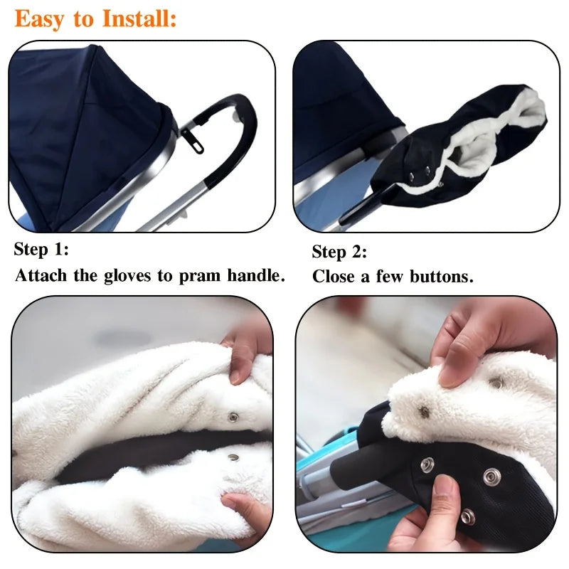 Windproof Stroller Handle Gloves – Warm Winter Oxford Muff Stroller Handle Gloves Richie's