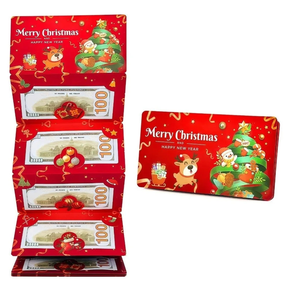 Santa Claus Christmas Cash Gift Envelope – 10 Slots Christmas Gift Envelope Richie's Red 14x16cm