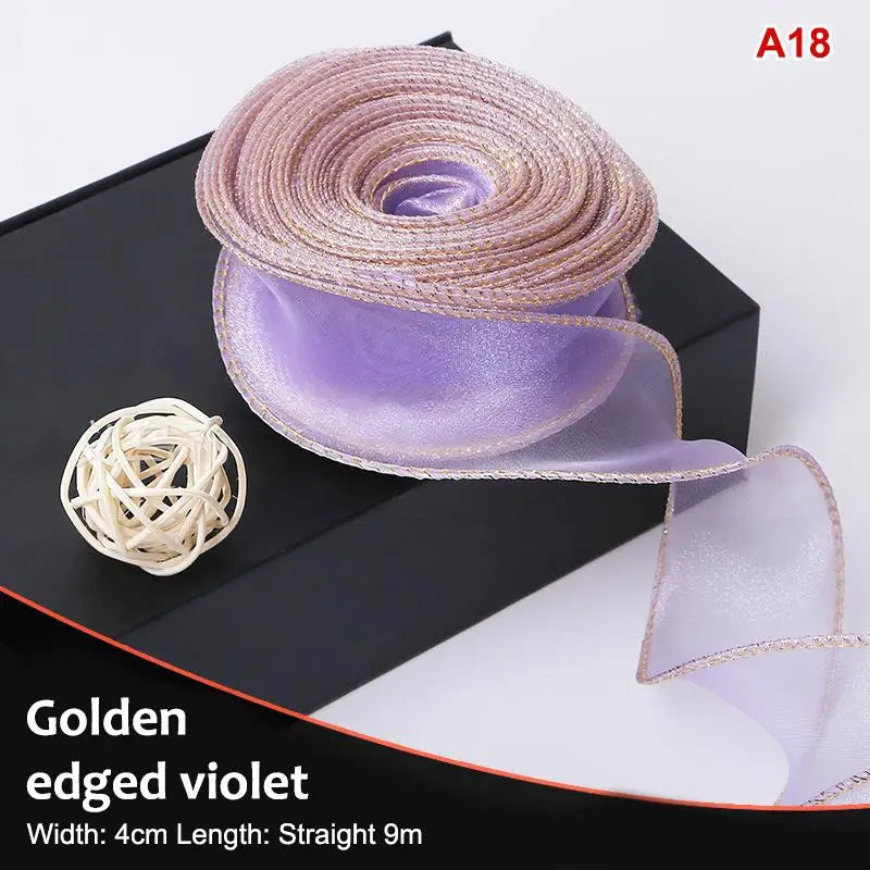 10 Yards Organza Wavy Edge Ribbon 4cm – Bouquet & Gift Wrap Craft Ribbon Richie's A18 10yard