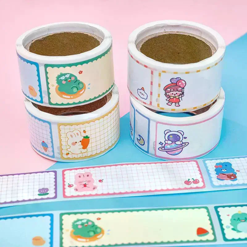 60Pcs Cartoon Name Stickers Roll – Kids DIY Self-Adhesive Labels Name Label Stickers Richie's