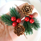 Artificial Pine Cones & Red Berries Holiday Picks – 6/10 Pcs Holiday Decoration Picks Richie's
