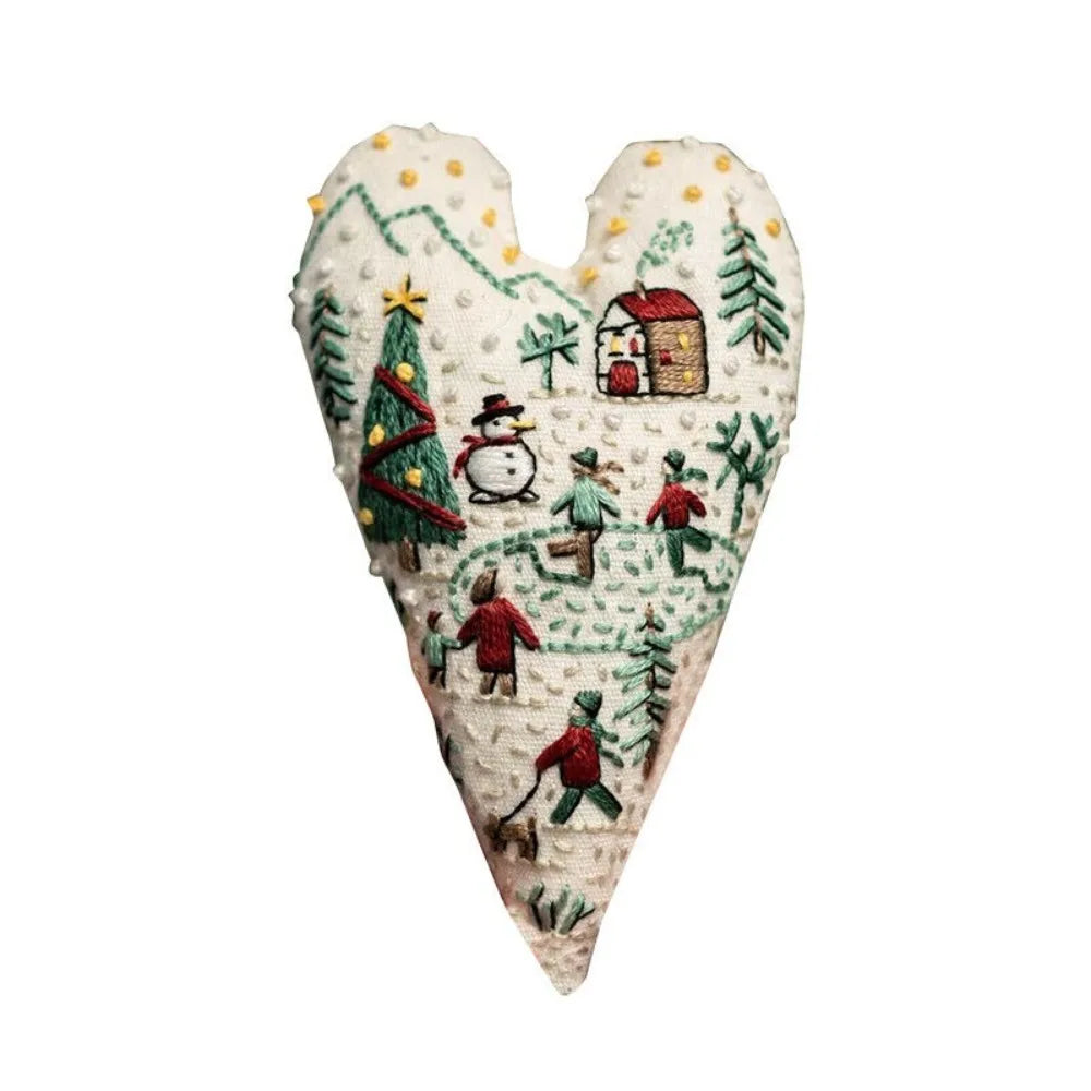 Heart Christmas Embroidery Kit – DIY Cross Stitch Ornament Embroidery Craft Kit Richie's H