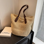 Handmade Rattan Straw Beach Bag Women's Bohemian Tote Woven Straw Tote Richie's