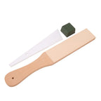 Wood Handle Double-Sided Leather Strop Knife Sharpening Board Leather Sharpening Strop Richie's