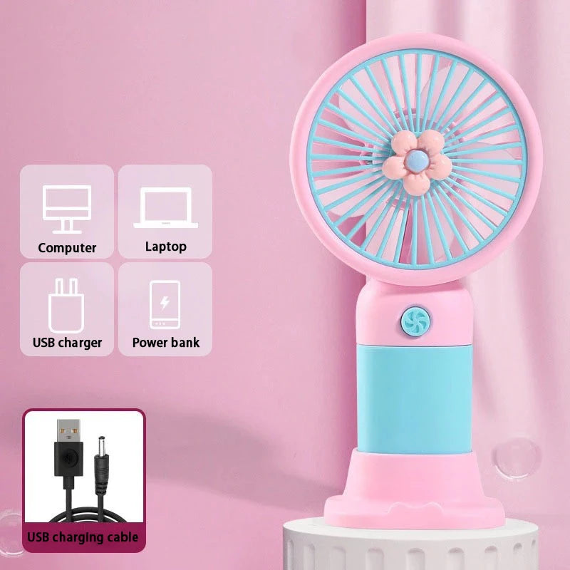Mini USB Rechargeable Portable Handheld Fan | Travel Office Portable Handheld Fan Richie's Blue