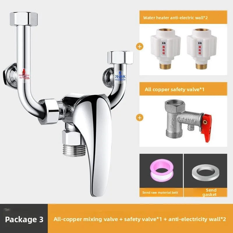 Thermostatic Mixing Valve – Brass Shower Faucet Accessory Kit Thermostatic Mixing Valve Richie's Brass Valve3