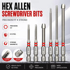 6Pcs Step Hex Screwdriver Bit Set S2 Steel | 65mm & 100mm Hex Screwdriver Bit Set Richie's