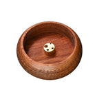 Wooden Incense Holder Bowl Heart Sutra Carved Mini Censer Incense Holder Richie's heart sutra-brown