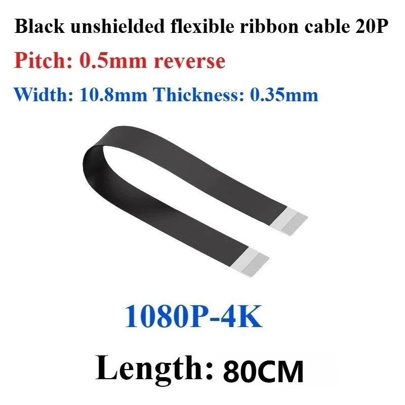 Raspberry Pi 4 Micro HDMI FFC Flat Cable 90° 20-Pin FPV HDMI FFC Cable Richie's FFC-80cm