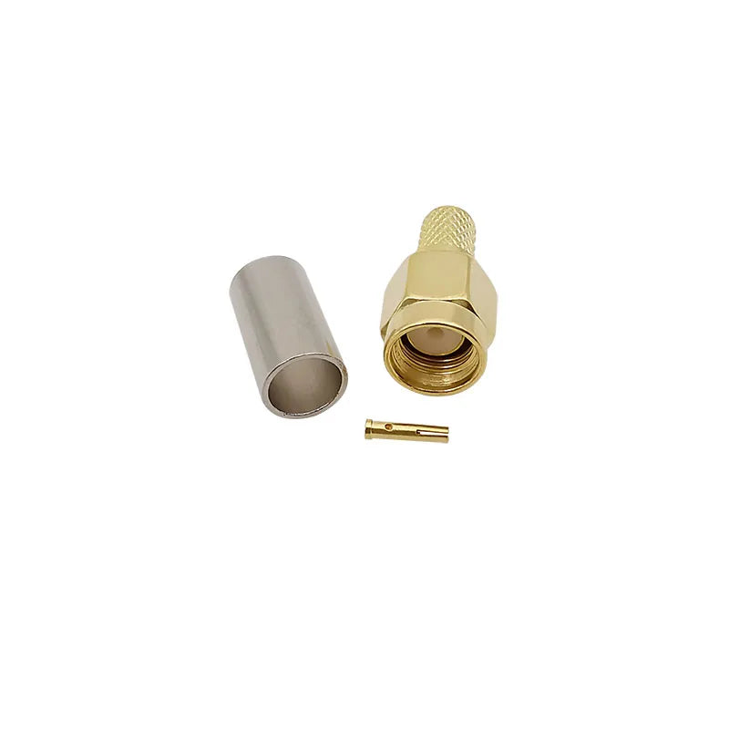 10Pcs RP-SMA Male RF Connector for RG58 LMR195 LMR200 Cable RF Coax Connector Richie's