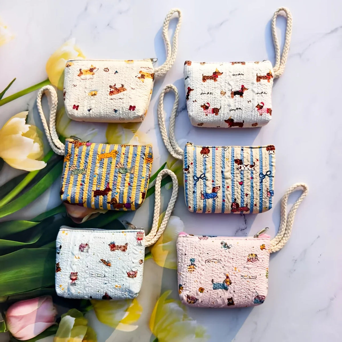 12 Pcs Sausage Dog Wristband Zipper Coin Purse Mini Wallet Set Coin Purse Set Richie's