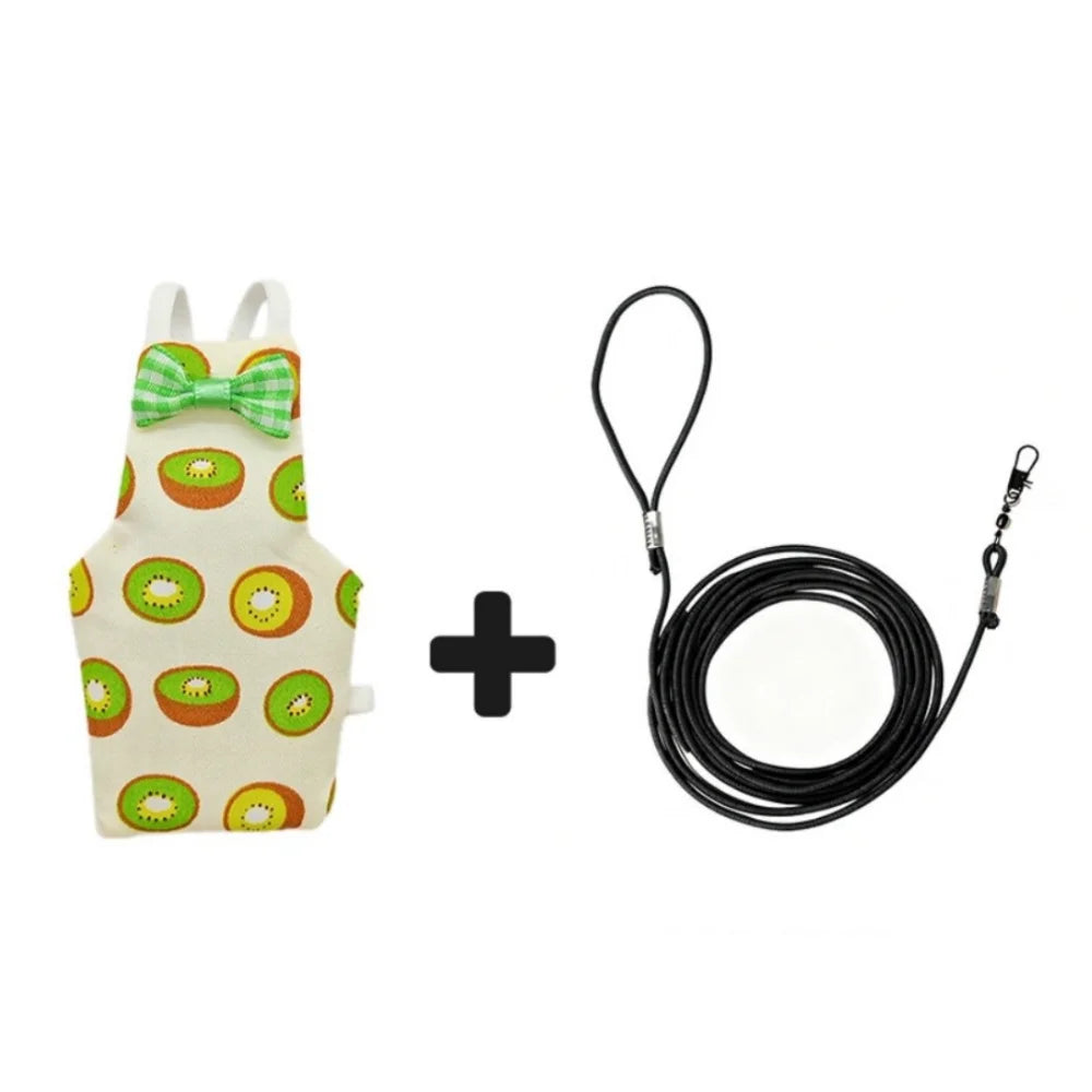 Fruit Parrot Harness Diaper & 2m Leash – Adjustable S/M/L Bird Harness Leash Richie's A S