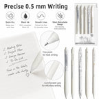 Silent Telescopic Gel Pens 0.5mm Black Ink – Set of 5 Gel Pen Set Richie's
