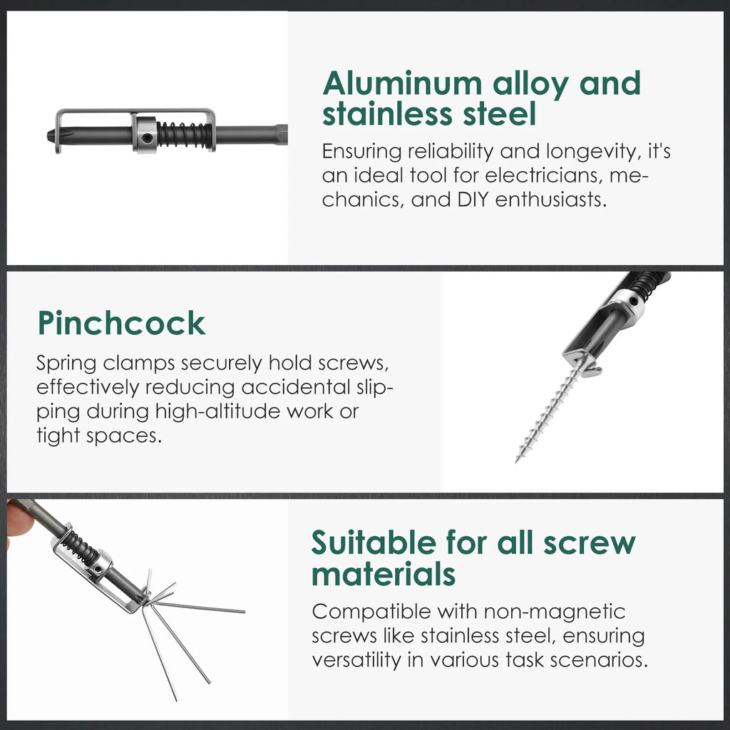 4-Pack Spring Loaded Screw Holder Bits – Anti-Drop Aluminum Alloy Screwdriver Bit Holder Richie's