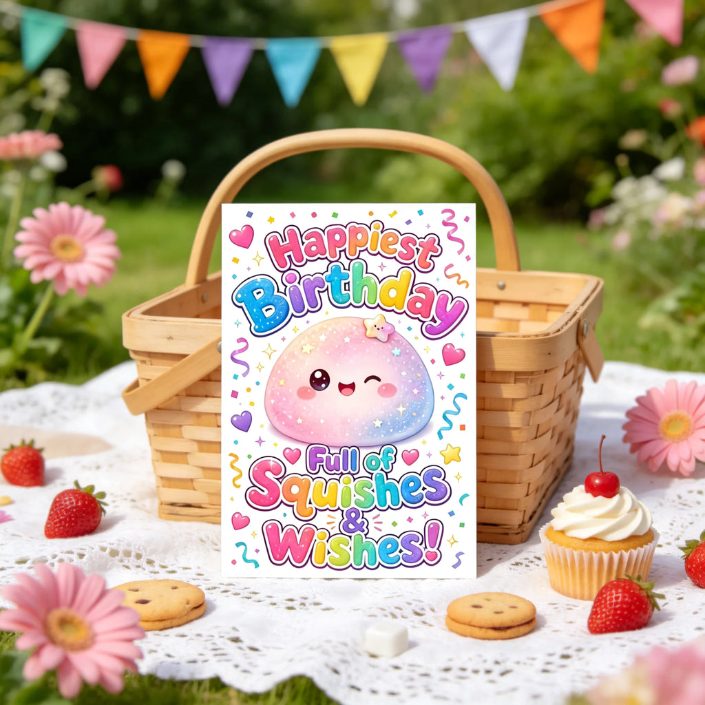 Cute Baozi Birthday Card with Envelope | Cartoon Greeting Card Birthday Greeting Card Richie's