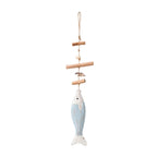 Mediterranean Fish Wood & Shell Wall Hanging Decoration Wall Hanging Decor Richie's 2-Blue