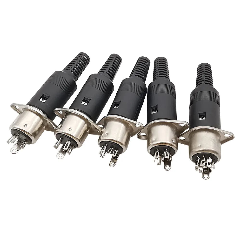 DIN 3 4 5 6 8 Pin Male Plug Female Socket Connector 2Pcs DIN Connector Richie's