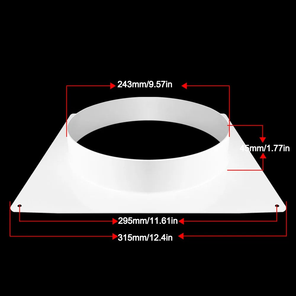 Plastic Vent Pipe Adapter Flange Connector | Wall-Mount Ducting Vent Pipe Adapter Richie's White-250mm
