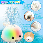 Light Up Whale Baby Bath Toy Sprinkler for Toddlers 0–3 Baby Bath Toy Richie's