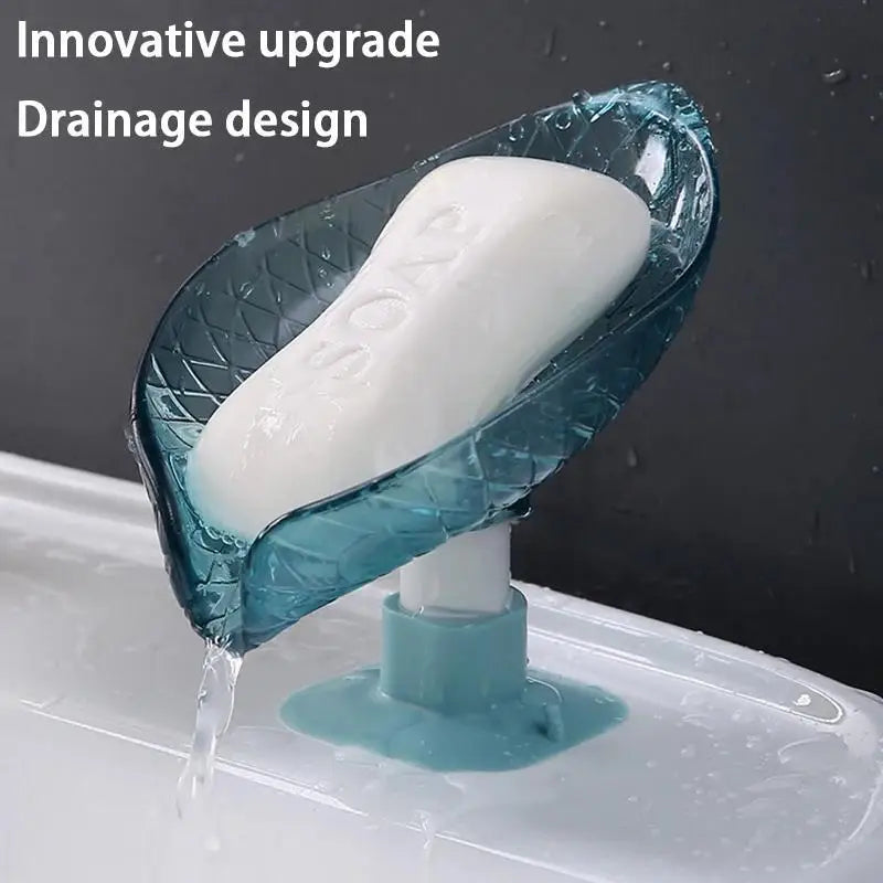 Leaf Shape Drain Soap Holder Suction Cup Tray – Shower & Kitchen Soap Dish Holder Richie's