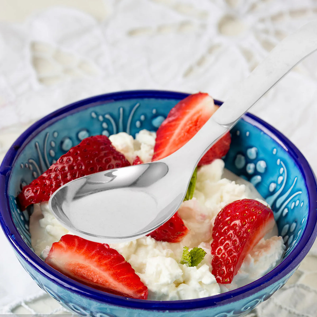 Stainless Steel Soup Spoon 6.6" Round Head Long Handle Mirror Finish Kitchen Soup Spoon Richie's