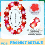 Bohemian Multicolor LED Hawaii Flower Lei Silk Petal Party Wreath Costume Accessory Richie's