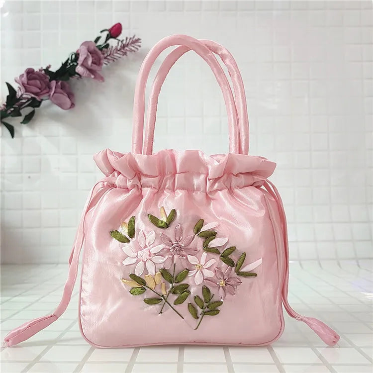 Women Embroidery Flower Cosmetic Bag – Ethnic Mini Purse & Pouch