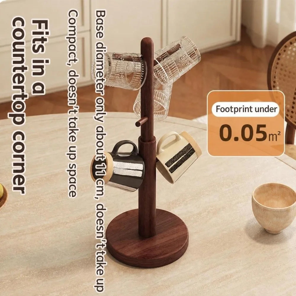 Wooden Tree Mug Rack – 6 Hook Coffee Cup Hanging Organizer Mug Rack Organizer Richie's