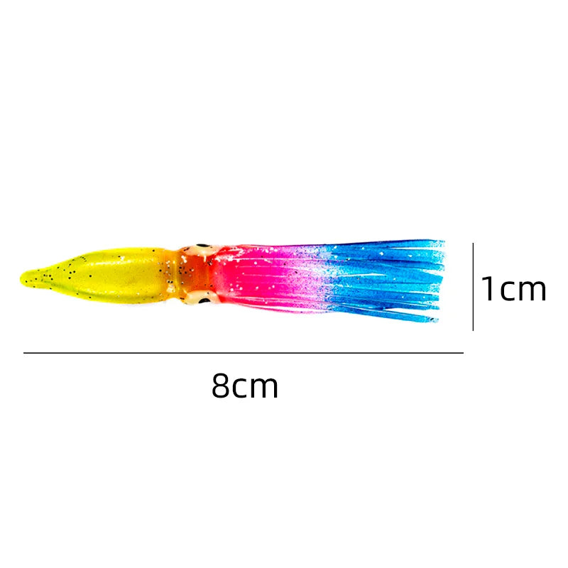 10pcs 8cm PVC Soft Squid Lures – Tuna & Sailfish Fishing Bait Soft Fishing Lures Richie's