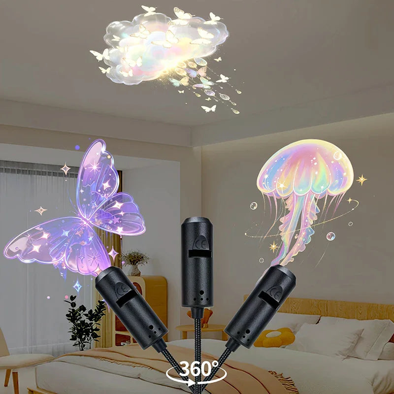 USB LED Butterfly Projection Night Light – 10 Patterns LED Projection Light Richie's