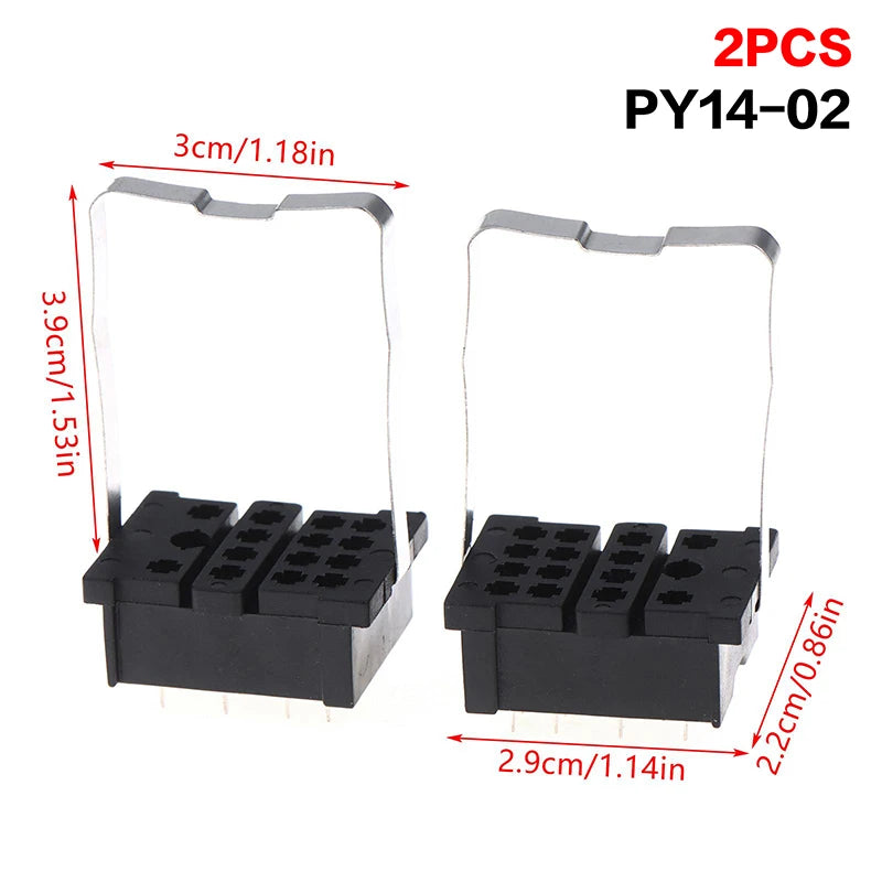 PT08-0 8-Pin Relay Socket Bracket for DIY Electronics (2 Pcs) Relay Socket Bracket Richie's A4