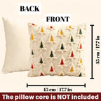 2-Pack 3D Christmas Tree Embroidered Plush Pillow Covers 18" Cushion Cover Set Richie's