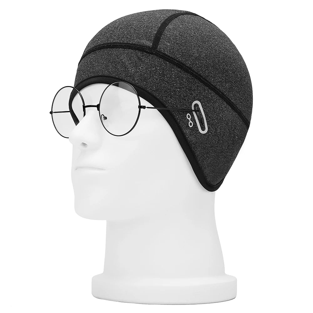 Men's Fleece Beanie with Glasses Hole – Winter Cycling Hat Fleece Beanie Hat Richie's