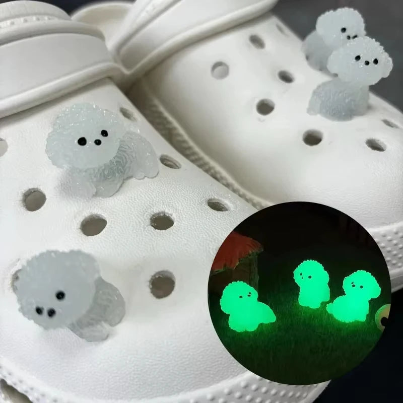 4Pcs Glow 3D Puppy Shoe Charms for Clogs & Sandals | Xmas Gift Shoe Charms Richie's 4pcs Luminescenc