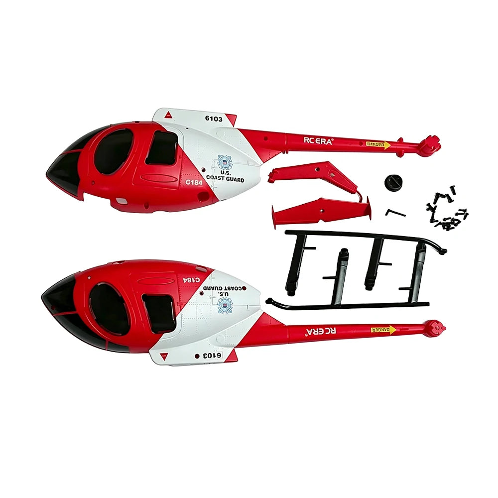 RC ERA C184 RC Helicopter Replacement Canopy Spare Part RC Helicopter Canopy Richie's Red White No plug