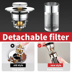 Stainless Steel Pop-Up Floor Drain Filter & Hair Catcher Drain Filter Stopper Richie's