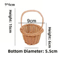 Handmade Round Wicker Basket – Hand-Woven Rattan Storage Hamper Wicker Storage Basket Richie's Khaki